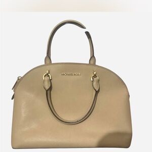 Michael Kors Tan Satchel Bag with Gold Hardware